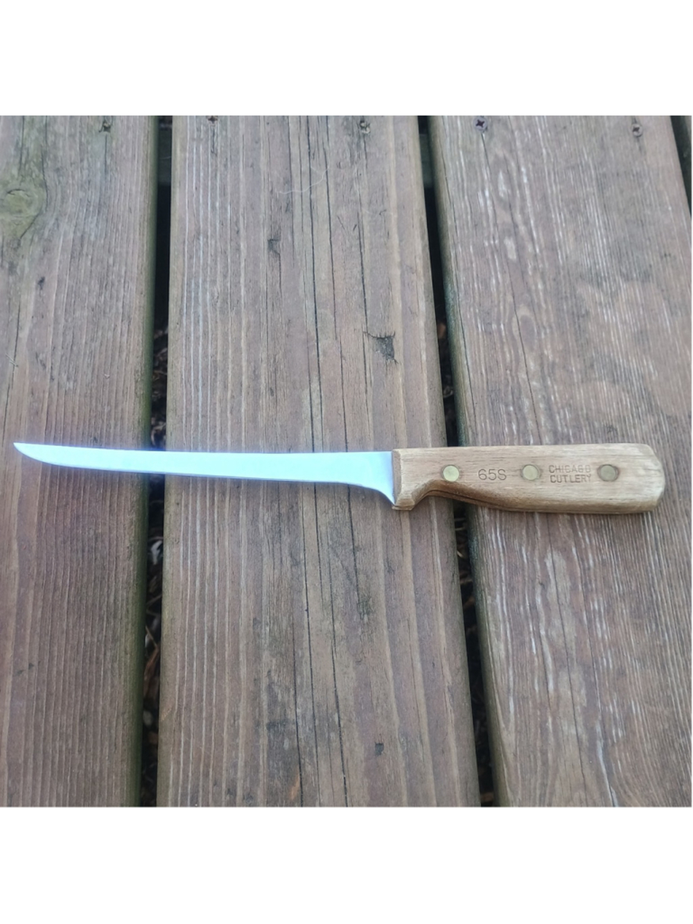 Vintage Chicago Cutlery 65S Fillet Boning Knife Slicing Carving Wood Handle